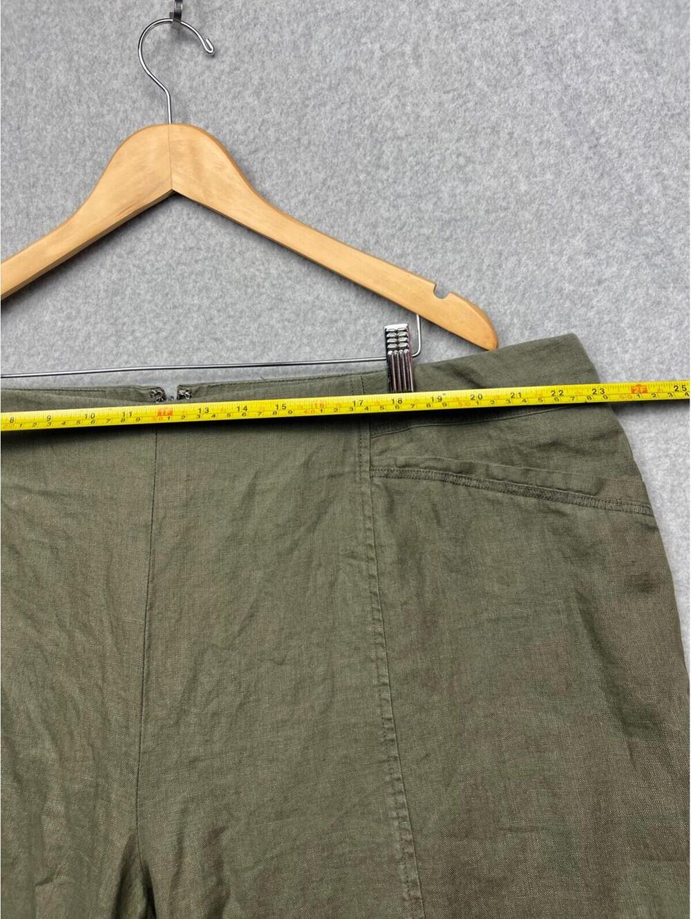 I.N.C Coastal Linen Wide Leg Pants Womens Plus 22W Green Summer Minimalist - Picture 7 of 9